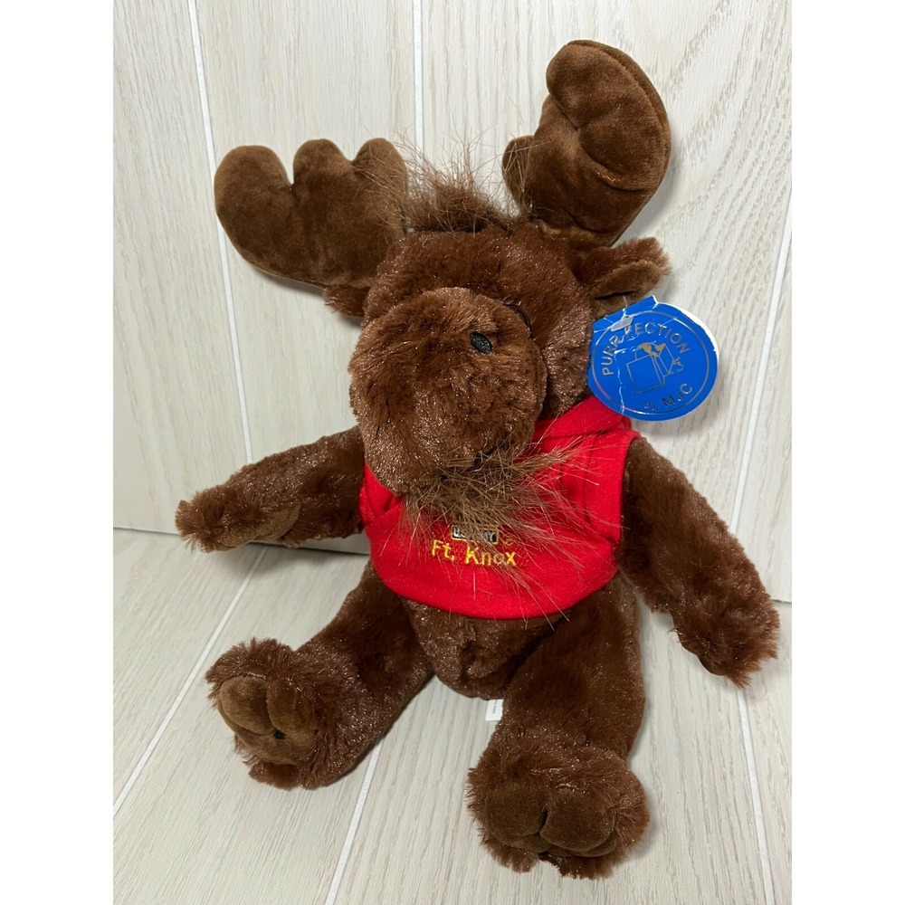 MJC Purr-fection US Army Ft. Knox plush stuffed moose red shirt‎ sweatshirt deer